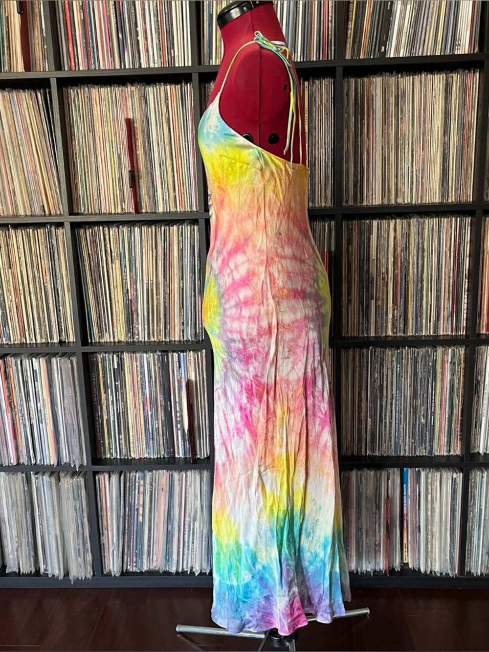 Rainbow swirl hippie slip dress 90s bias stealie bolt dead 💀 grateful faerie ⚡️ - Picture 13 of 15